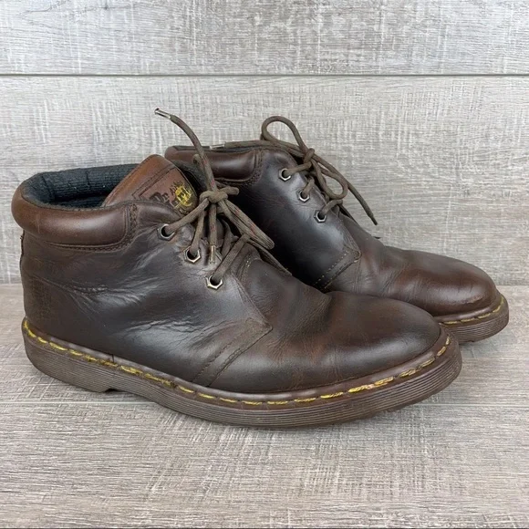 Vintage Dr Martens mens sz 9 brown boots - Picture 2 of 11
